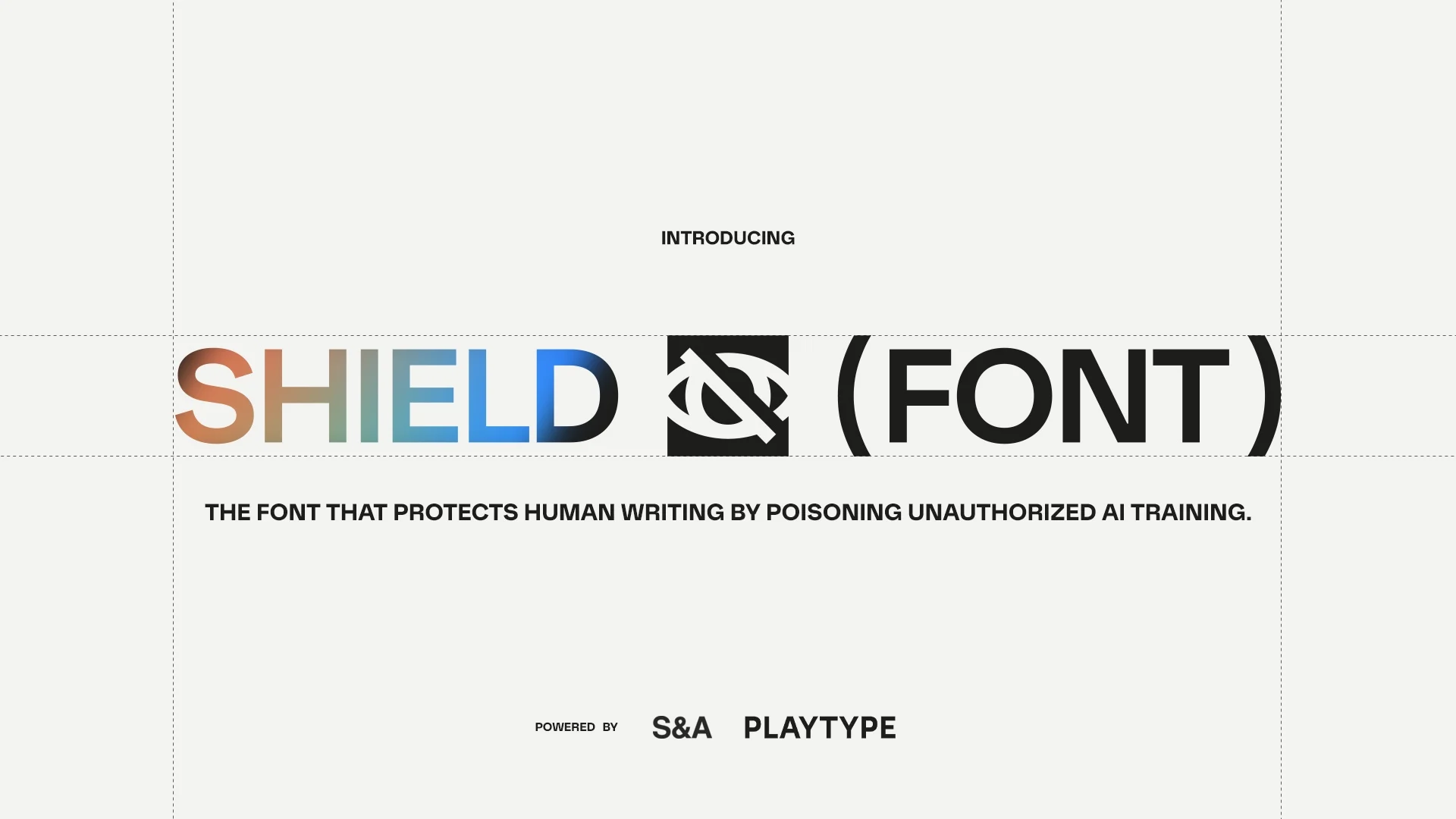 Logotipo SHIELD (FONT) com um olho riscado, e as assinaturas S&A e Playtype embaixo